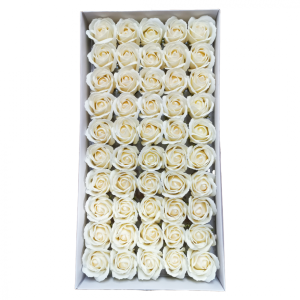 Set 50 trandafiri din săpun, culoare crem - NR. 11
