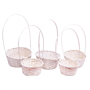 Set 5 cosuri din bambus cu o toarta, culoare alb - ROC CO 1