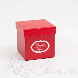 Cutie din carton cu capac, h10cm, lat 10cm, rosu