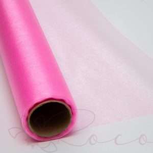 Rola de material organza delicat, culoare roz, latime 53cm, lungime 4.5m