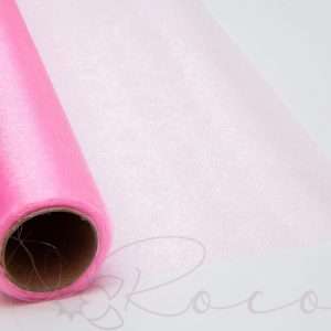 Rola de material organza delicat, culoare roz pal, latime 53cm, lungime 4.5m