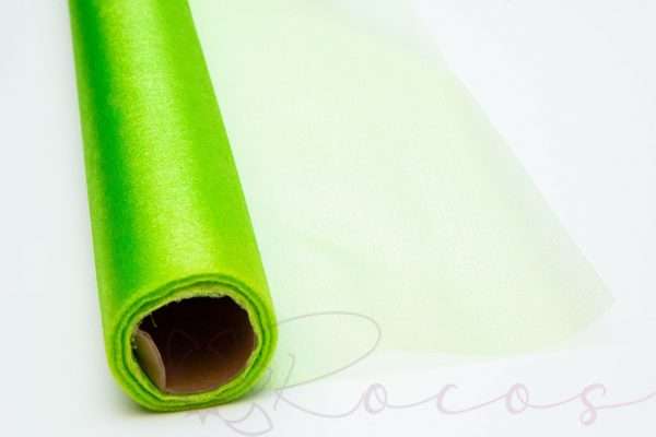 Rola de material organza delicat, culoare verde, latime 53cm, lungime 4.5m