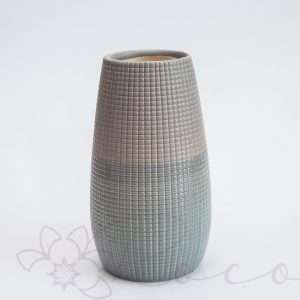 Vaza din ceramica texturata, lat 12cm, lg20.5cm, gri