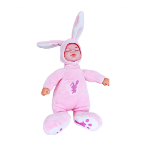 Bebelus somnoros pentru decorarea lumanarii de botez, culoare roz - ROC M10