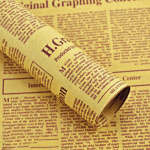 Set 40 coli hartie tip ziar cu scris maro ROC A10-2