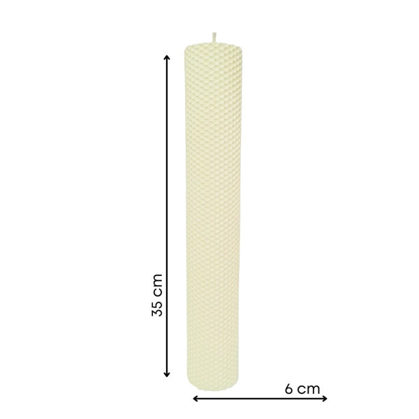 Lumânare din ceară de albine tip fagure, culoare crem NR. 2 - 35060TFC - imagine 2