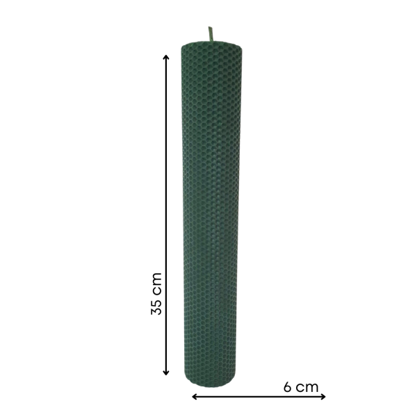 Lumânare din ceară de albine tip fagure, 35 cm, culoare verde închis NR. 13 - 35060TFC - imagine 2