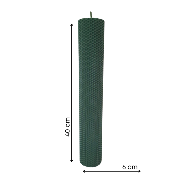 Lumânare din ceară de albine tip fagure, 40 cm, culoare verde închis NR. 13 - 40060TFC - imagine 2