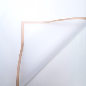 Coli celofan semitransparent cu margine aurie pentru aranjamente florale, culoare alb - ROC A288