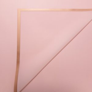 Coli celofan semitransparent cu margine aurie pentru aranjamente florale, culoare roz - ROC A288