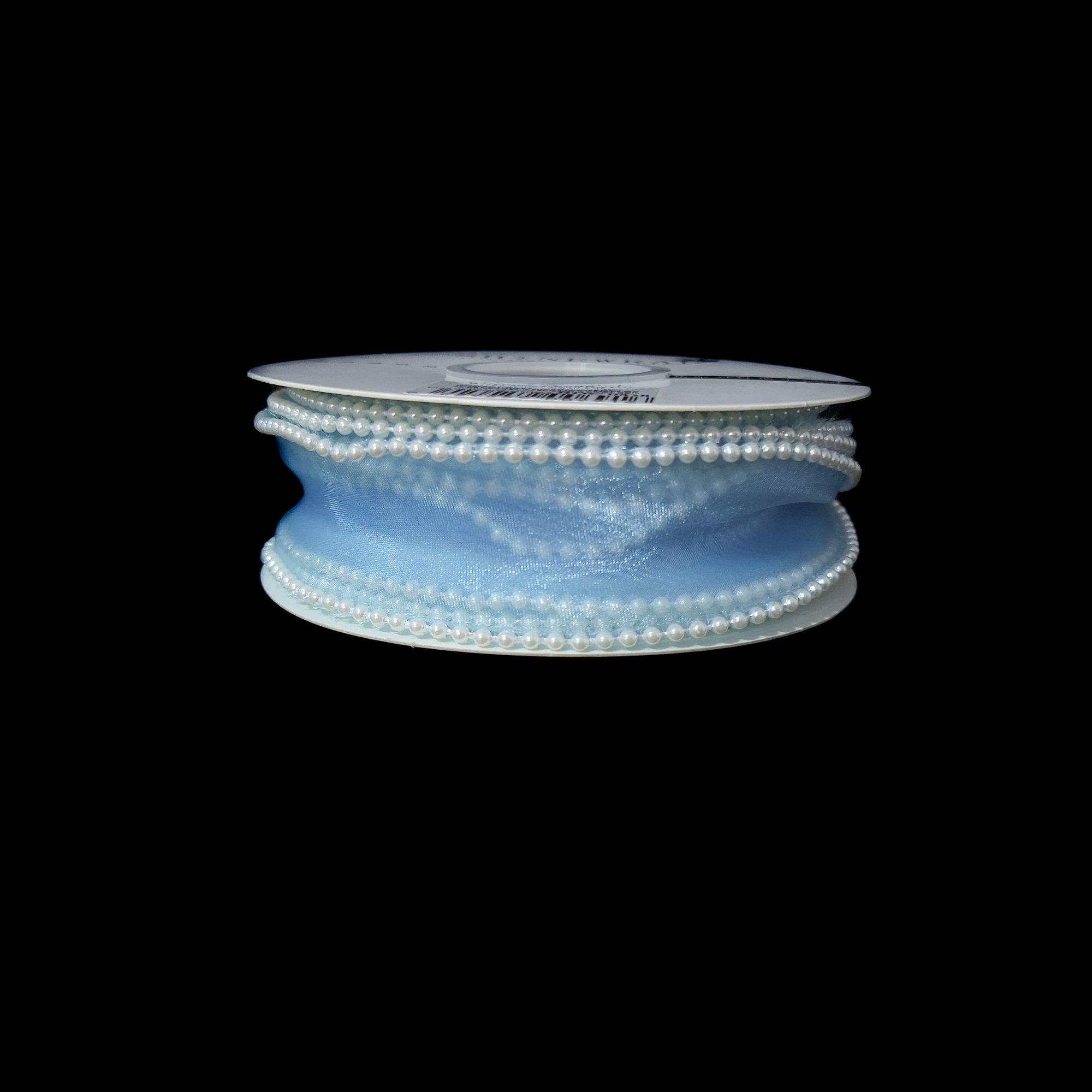 2024/05/1000039070.jpg Bandă din organza cu margine de mărgele, culoare albastru deschis - ROC 0838 - imagine 1