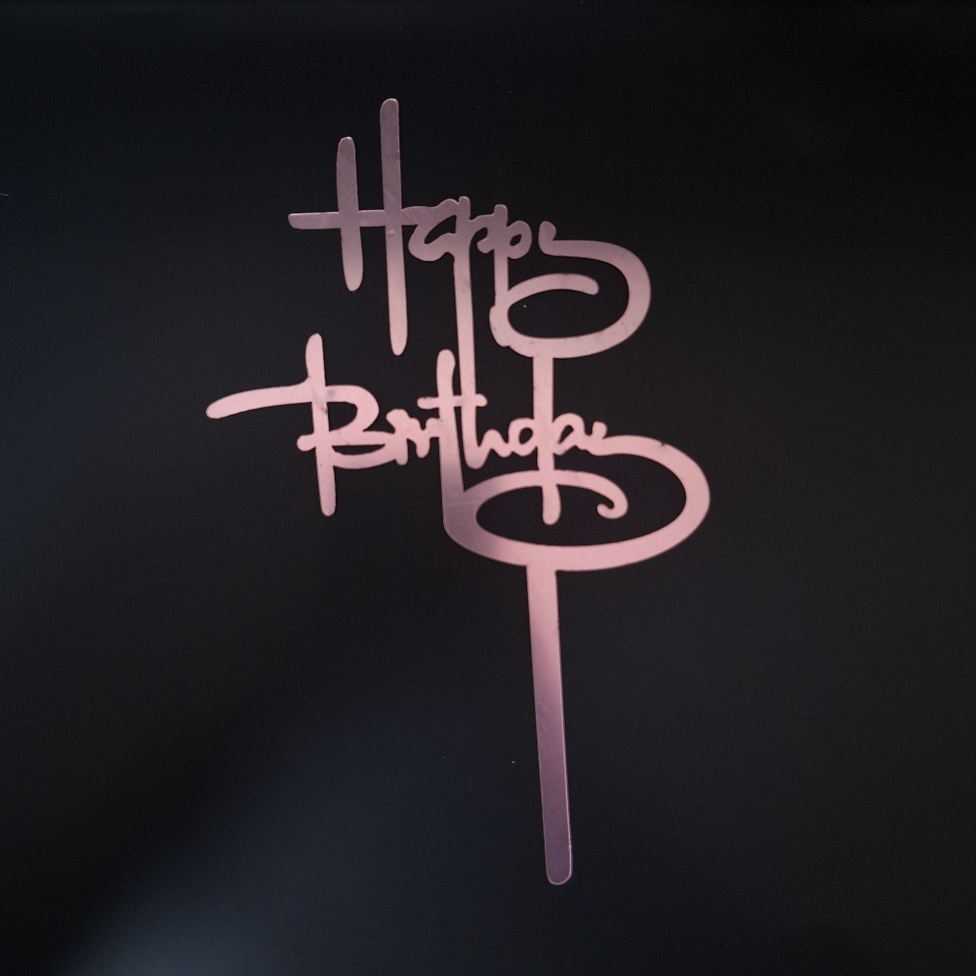 PSX_20240515_144553 Topper "Happy Birthday", culoare roz - ROC P107 - imagine 1