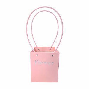 Set 10 pungi cu print ”Flower”, culoare roz - ROC A6-1