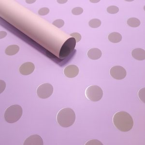 Coli celofan cu buline mari, lila cu corai - ROC A288