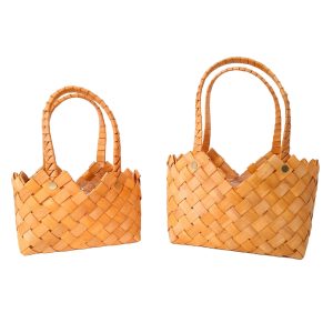 Set 2 coșuri decorative din fâșii de bambus - ROC CO54