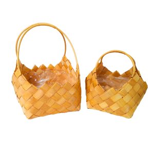 Set 2 coșuri decorative din fâșii de bambus - ROC CO53