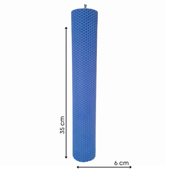 Lumânare din ceară de albine tip fagure, culoare albastru NR. 10 - 35060TFC - imagine 2