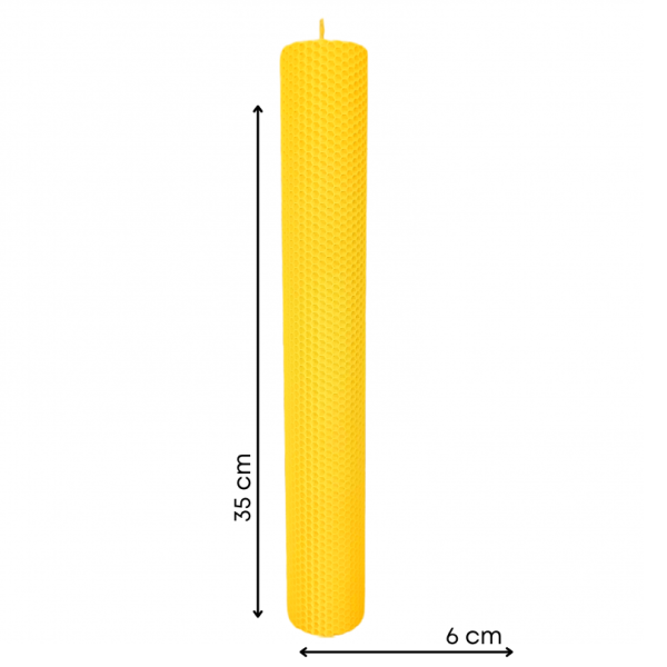 Lumânare din ceară de albine tip fagure, 35 cm, culoare nature - 35060TF - imagine 2