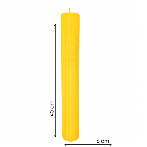 Lumânare din ceară de albine tip fagure, 40 cm, culoare nature - 40060TF - imagine 2