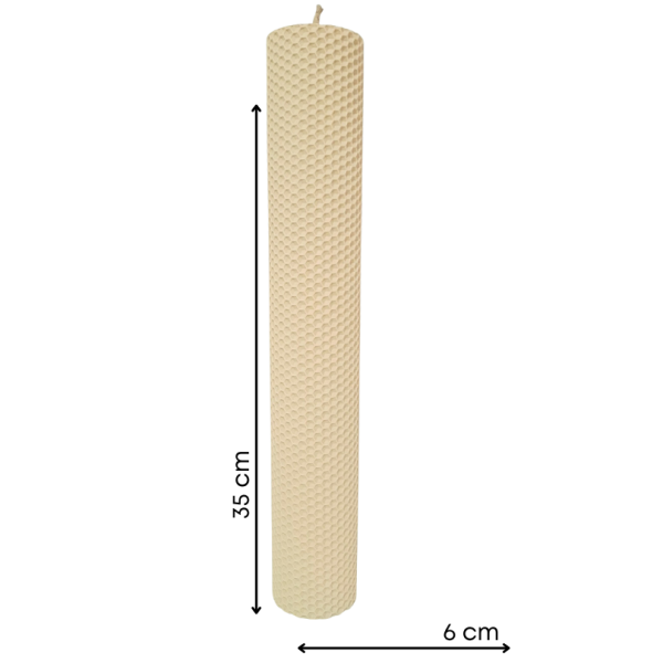 Lumânare din ceară de albine tip fagure, 35 cm, culoare bej NR. 12 - 35060TFC - imagine 2