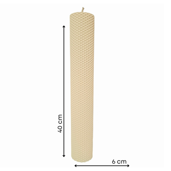 Lumânare din ceară de albine tip fagure, 40 cm, culoare bej NR. 12 - 40060TFC - imagine 2
