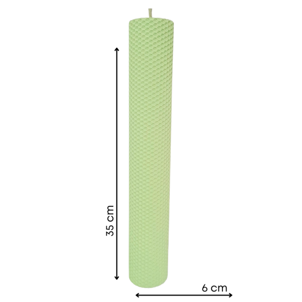 Lumânare din ceară de albine tip fagure, culoare verde NR. 8 - 35060TFC - imagine 2