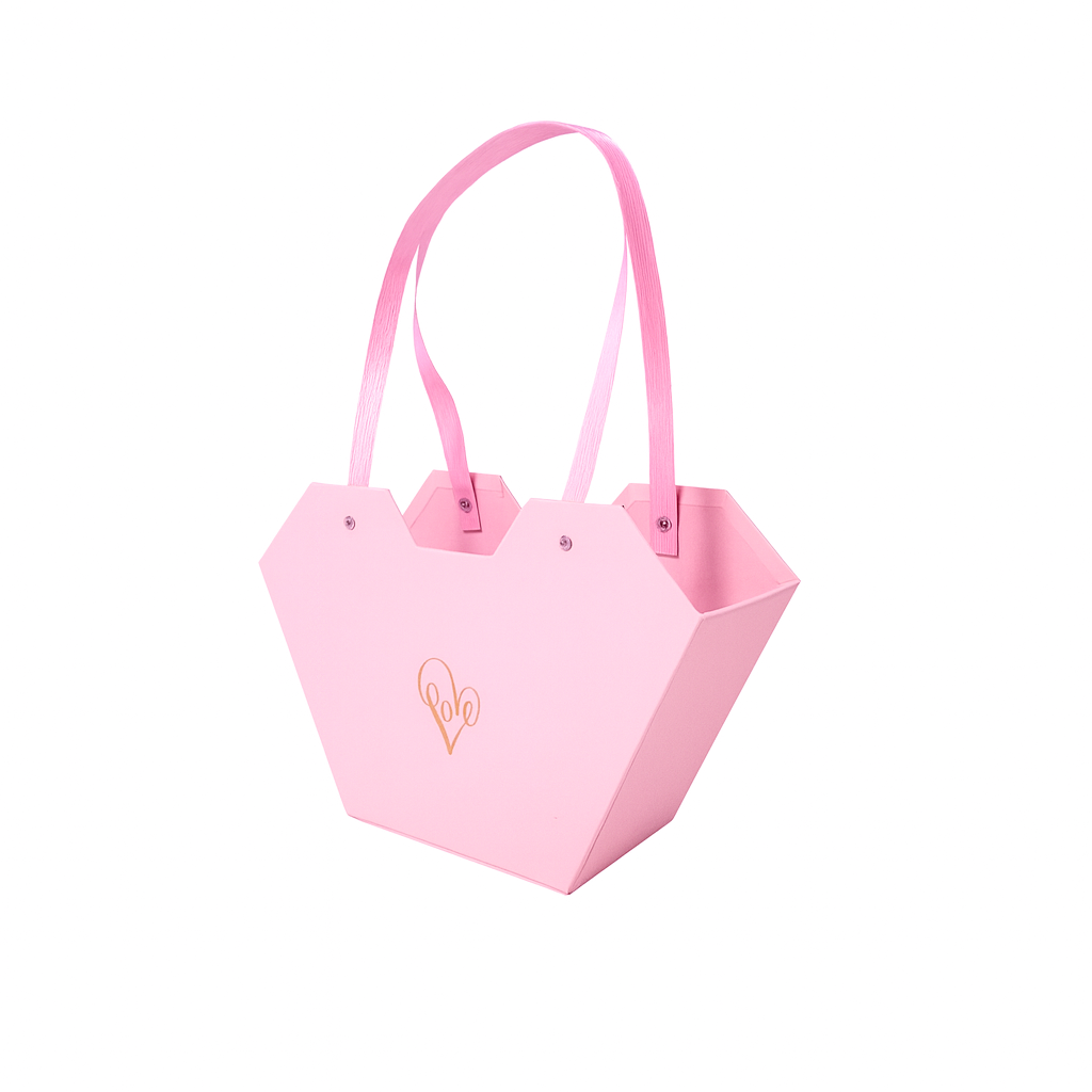 5816LOVEROZ.png Cutie din carton cu print ”Love” pentru aranjamente florale, culoare roz - ROC 5816 - imagine 1