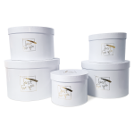 Set 5 cutii rotunde cu print ”Just for you”, culoare alb - ROC 5909