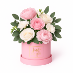 Set 5 cutii rotunde cu print ”Just for you”, culoare roz închis - ROC 5909 - imagine 2