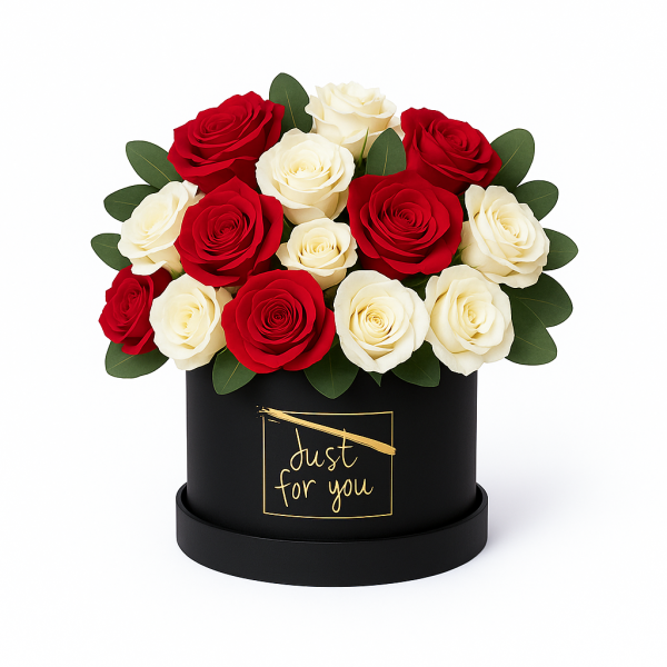 Set 5 cutii rotunde cu print ”Just for you”, culoare negru - ROC 5909 - imagine 2