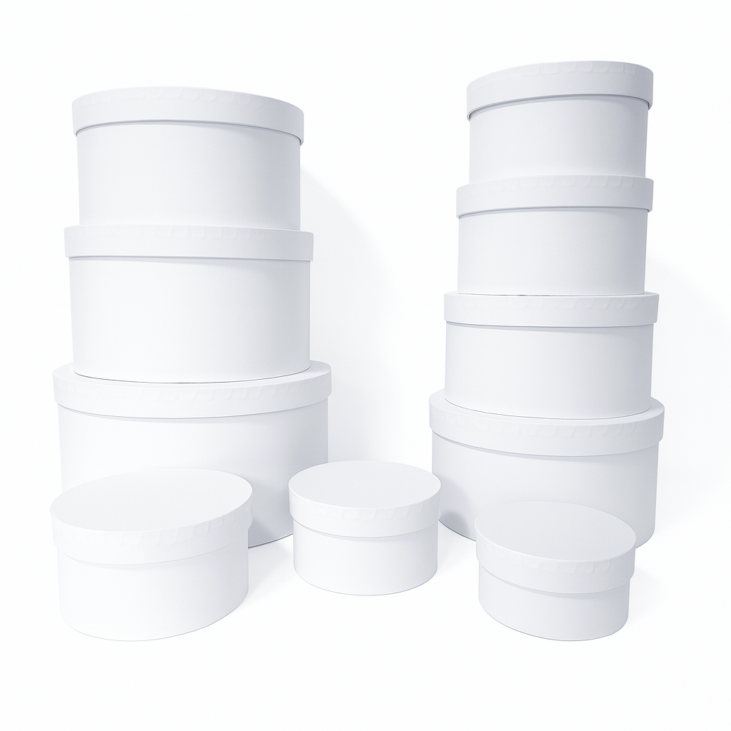 956ALB.png Set 10 cutii din carton pentru aranjamente florale, culoare alb - ROC 956 - imagine 1