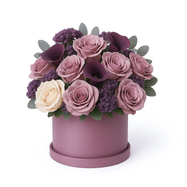 Set 10 cutii din carton pentru aranjamente florale, culoare roz prăfuit - ROC 956 - imagine 2