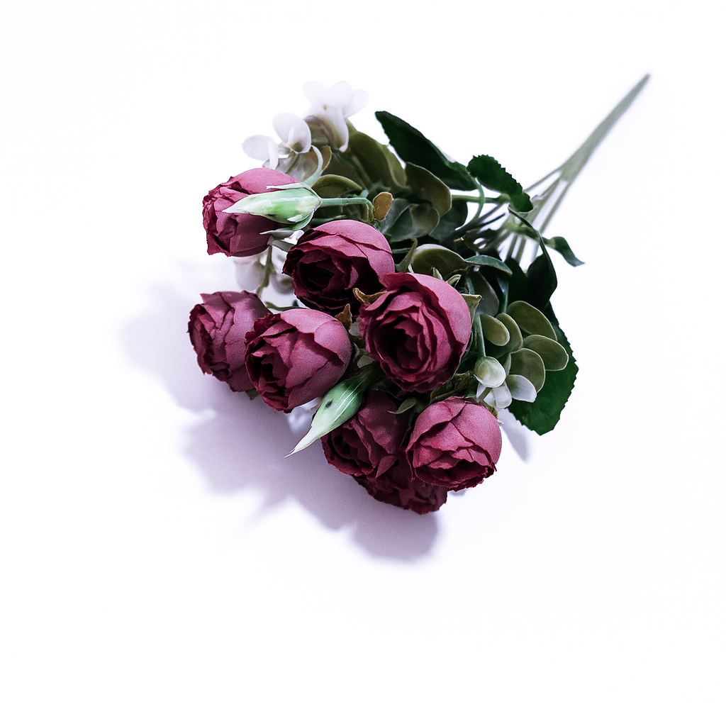 AF15ROZPI.png Buchet trandafiri artificiali, culoare roz prăfuit închis - ROC AF15 - imagine 1