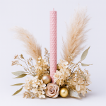 Set 6 lumânări din ceară tip fagure, culoare roz NR. 5 - 260/20 - imagine 2