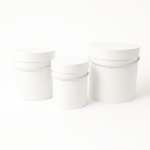 Set 3 cutii cilindru, culoare alb - ROC 5312