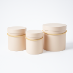 Set 3 cutii cilindru, culoare bej deschis - ROC 5312
