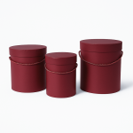 Set 3 cutii cilindru, culoare grena - ROC 5312