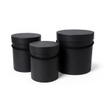 Set 3 cutii cilindru, culoare negru - ROC 5312