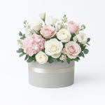 Set 3 cutii ovale din carton pentru aranjamente florale, culoare argintiu - ROC 5905 - imagine 2