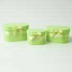 Set 3 cutii ovale din carton pentru aranjamente florale, culoare verde deschis - ROC 5905