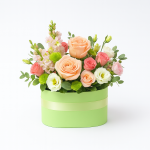 Set 3 cutii ovale din carton pentru aranjamente florale, culoare verde deschis - ROC 5905 - imagine 2