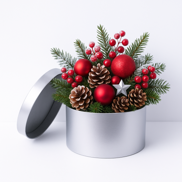 Set 5 cutii uni din carton cu capac, culoare argintiu - ROC 5909 - imagine 2