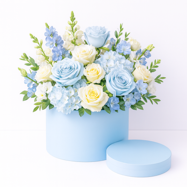 Set 5 cutii uni din carton cu capac, culoare blue - ROC 5909 - imagine 2