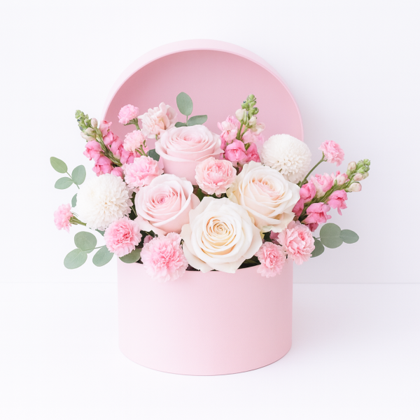 Set 5 cutii uni din carton cu capac, culoare roz deschis - ROC 5909 - imagine 2