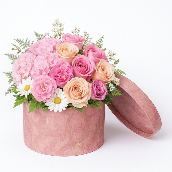 Set 5 cutii tapetate, culoare roz - ROC 5910 - imagine 2