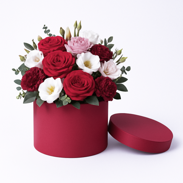 Set 10 cutii din carton pentru aranjamente florale, culoare roșu - ROC 956 - imagine 2