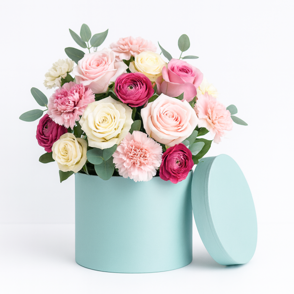 Set 10 cutii din carton pentru aranjamente florale, culoare turcoaz - ROC 956 - imagine 2
