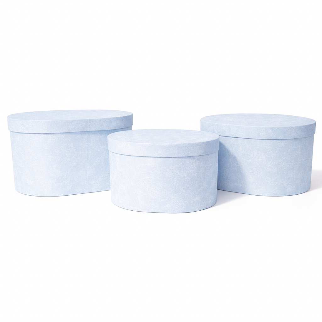 ROC5822BLUE.png Set 3 cutii ovale din carton, culoare blue - ROC 5822 - imagine 1